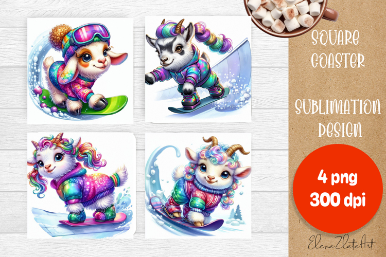 Merry Christmas Coaster Design | Sports Animals Square