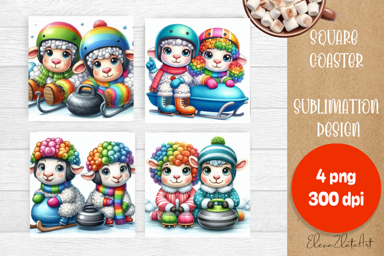Merry Christmas Coaster Design | Sports Animals Square