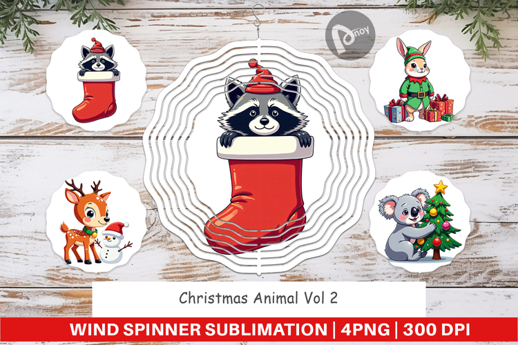 Wind Spinner Christmas Animals