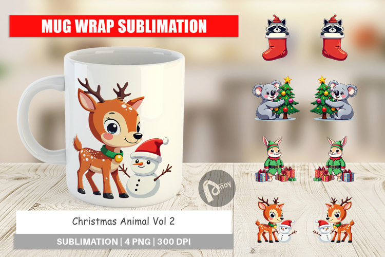 Mug Wrap Christmas Animals
