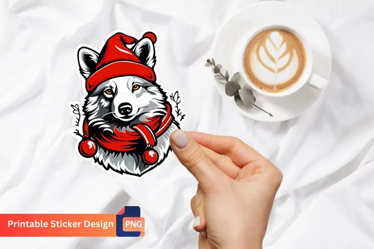 Christmas Animal Sticker, Christmas Animal Vinyl Sticker