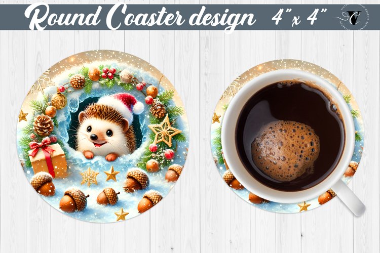 Round Coaster | Hedgehog | Christmas