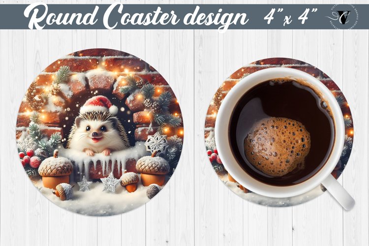 Round Coaster | Hedgehog | Christmas
