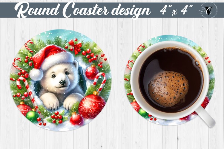 Round Coaster | Polar Bear | Christmas