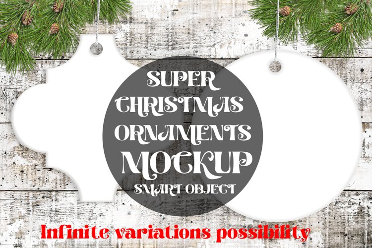 Christmas ornament arabesque mock up round mockup PSD