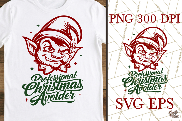Professional Christmas Avoider Grumpy Elf Sarcastic SVG