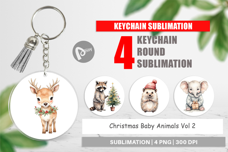Keychain Christmas Baby Animals