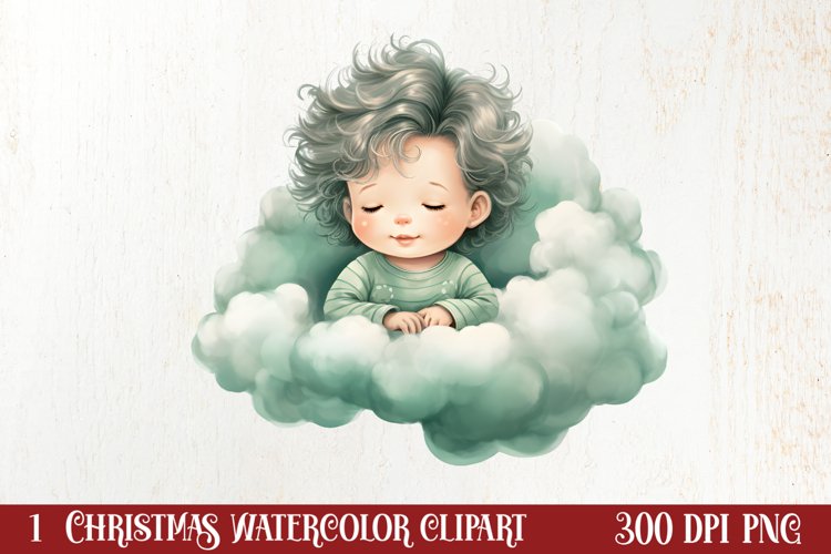 Mint Christmas Baby First Clipart, Christmas PNG example image 1