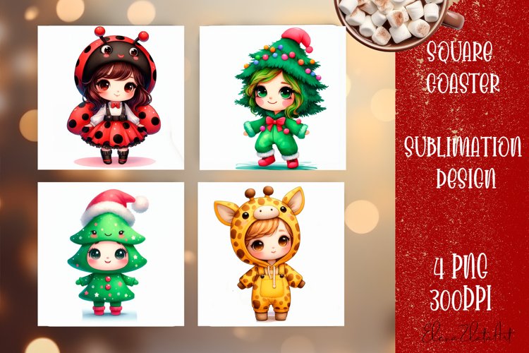 Christmas baby carnaval Sublimation Coaster Design