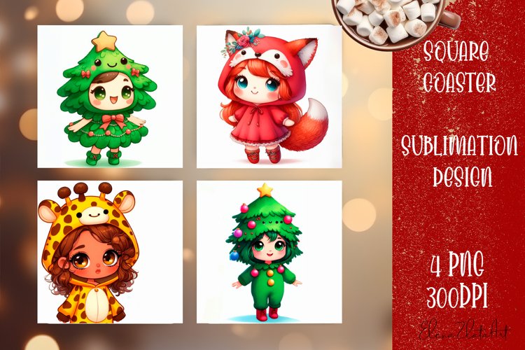 Christmas baby carnaval Sublimation Coaster Design (4814280)