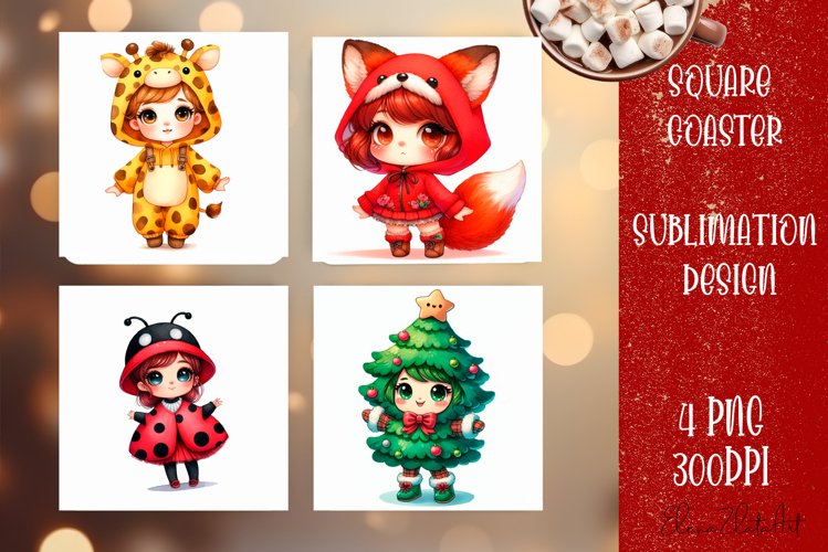 Christmas baby carnaval Sublimation Coaster Design