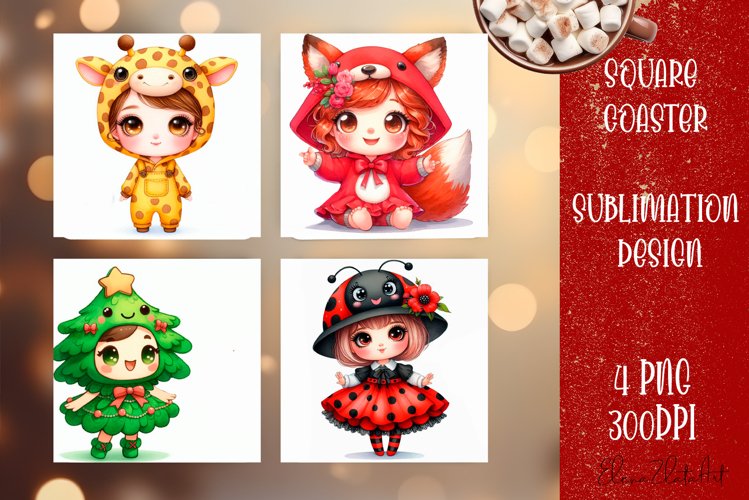 Christmas baby carnaval Sublimation Coaster Design (4814287)