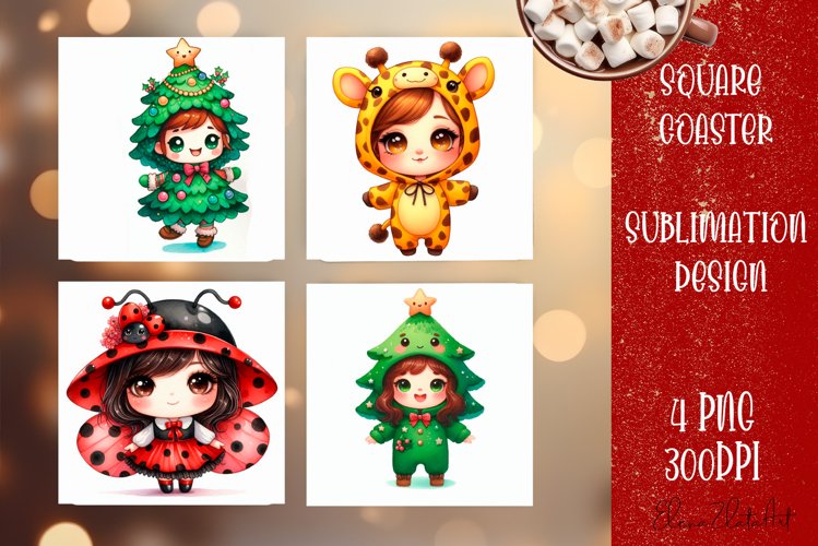 Christmas baby carnaval Sublimation Coaster Design
