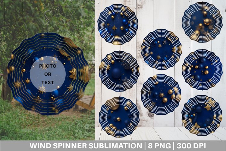 Wind Spinner Dark Blue Christmas | Sublimation Spinner