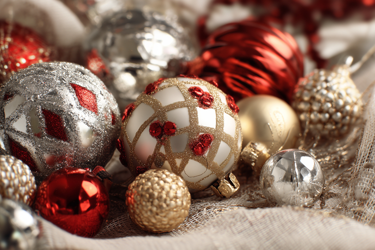 Holiday Background Mockup, Christmas Balls Background PNG