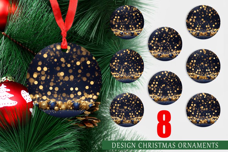 Christmas Ornaments Golden Particles