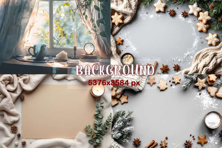 Christmas Background Mock Up Photo