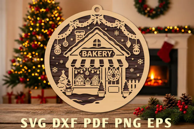 Christmas Bakery Ornament Laser Cut SVG