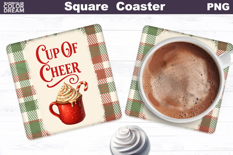 Christmas Bakery Square Coaster| Hot Cocoa Sublimation