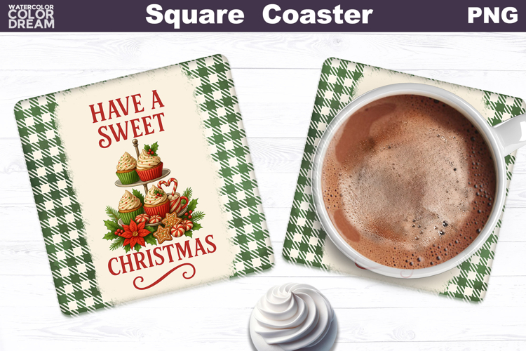 Christmas Bakery Square Coaster| Sweet Christmas Sublimation