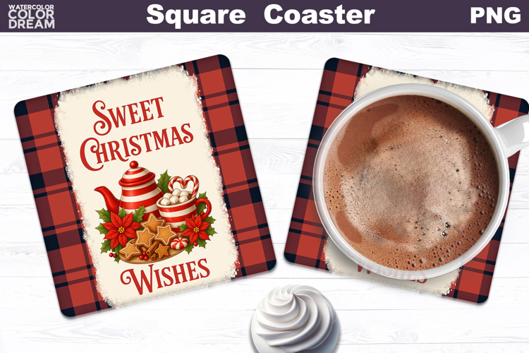 Christmas Bakery Square Coaster| Sweet Christmas Sublimation