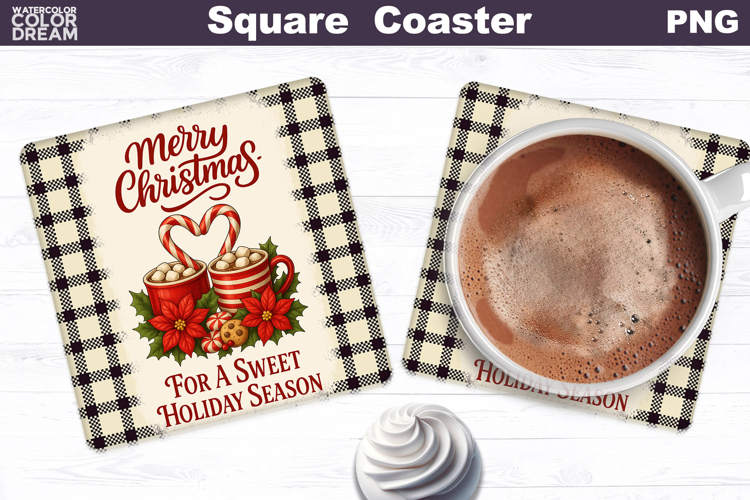 Christmas Bakery Square Coaster| Merry Christmas Sublimation