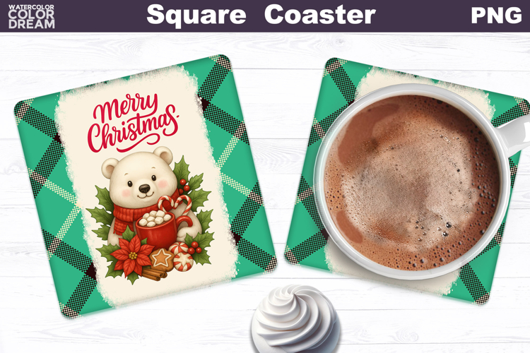 Christmas Bakery Square Coaster| Merry Christmas Sublimation