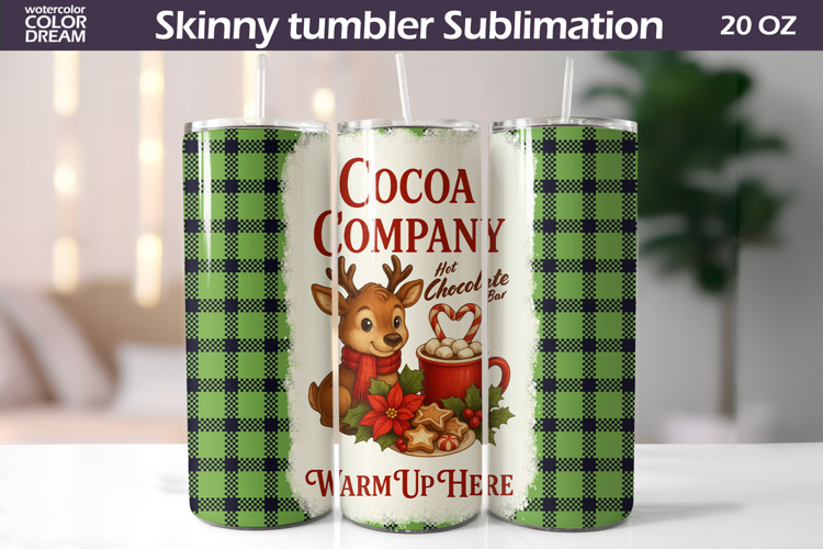 Christmas Cocoa Tumbler | Reindeer Tumbler