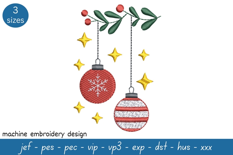 Christmas Balls Embroidery Design