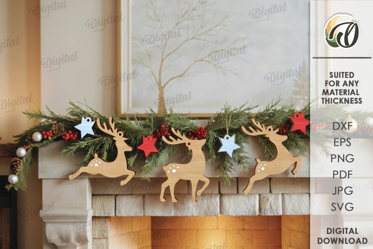 Christmas Banner Laser Cut . Christmas Decor SVG example image 1