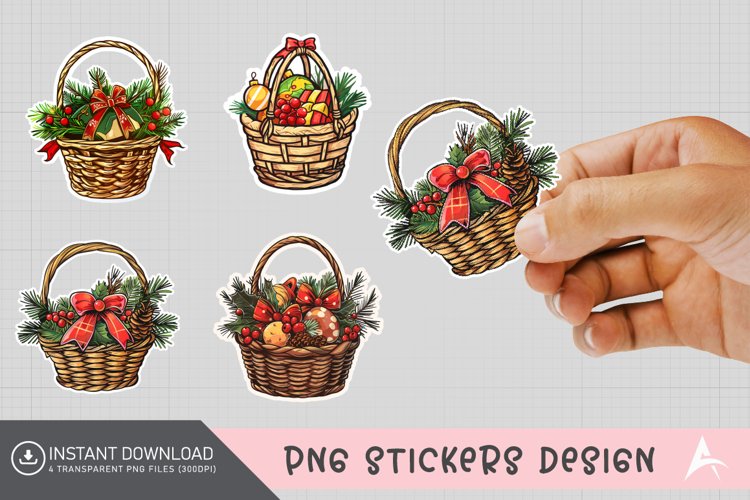 Christmas basket Sticker Clipart