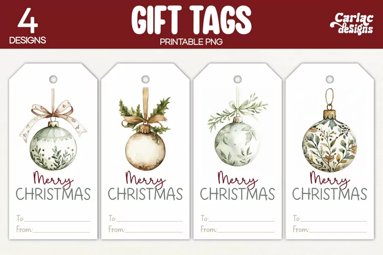 Christmas Gift Tags, Merry Christmas Printable Tags
