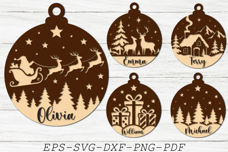 Christmas Bauble Name SVG, Personalized Ornament Svg