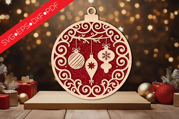 Christmas Bauble Round SVG