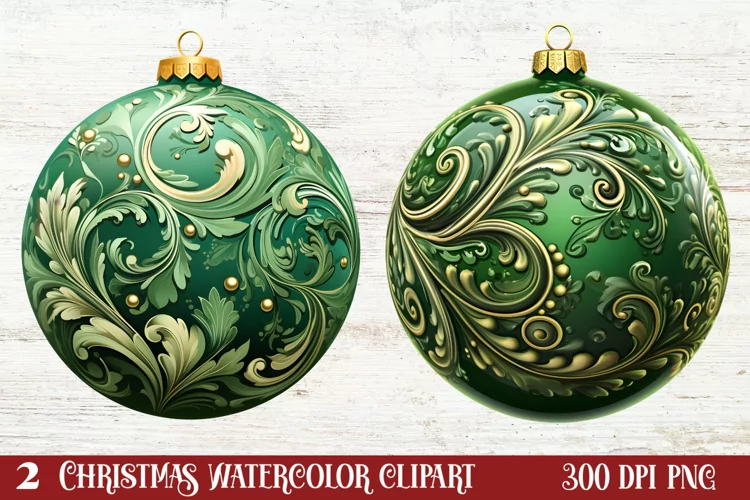 Christmas Bauble Sublimation Clipart, Christmas Bauble