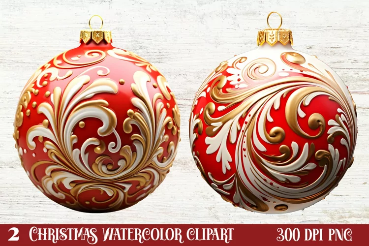 Christmas Bauble Sublimation Clipart, Christmas Bauble