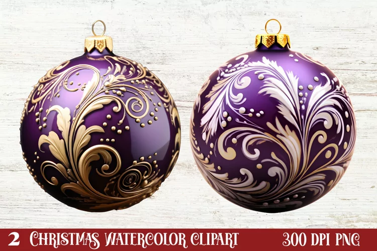 Christmas Bauble Sublimation Clipart, Christmas Bauble