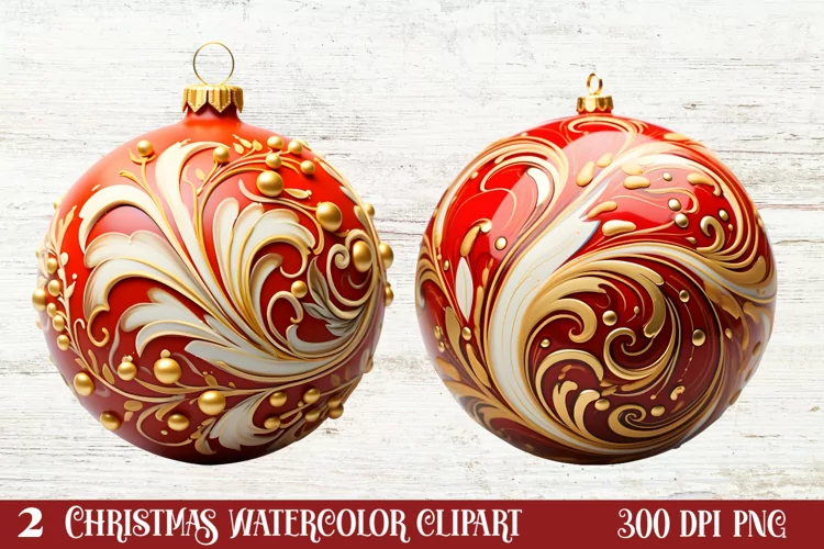 Christmas Bauble Sublimation Clipart, Christmas Bauble