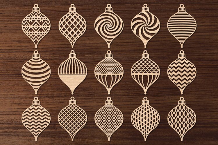 Christmas Bauble SVG, Laser Cut Wood Ornaments example image 1