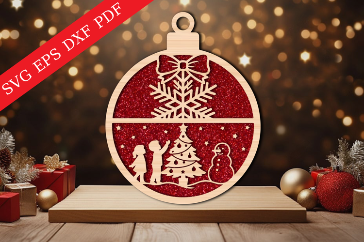 Christmas Bauble Winter Scene SVG