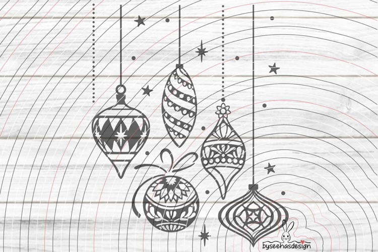 Christmas-baubles Cutting file SVG DXF