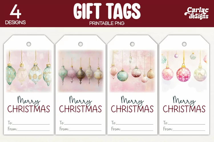 Christmas Gift Tags, Merry Christmas Printable Tags