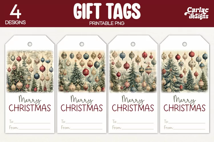 Christmas Gift Tags, Merry Christmas Printable Tags