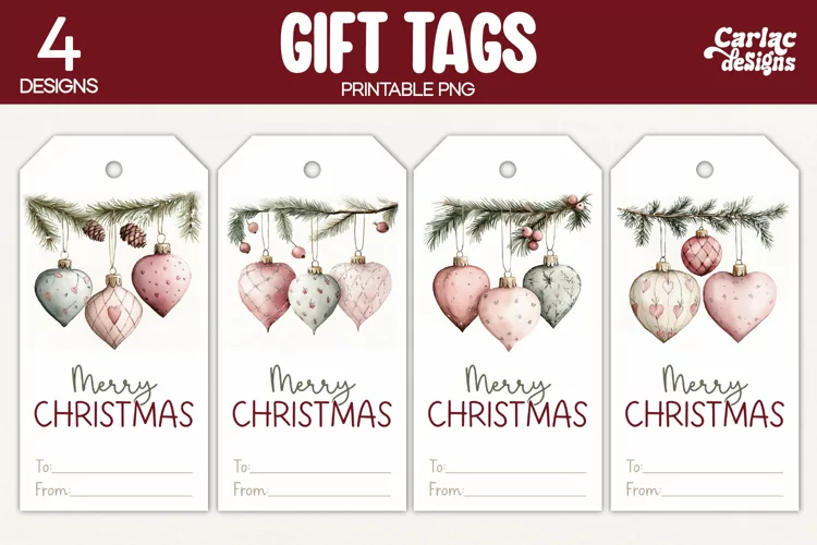 Christmas Gift Tags, Merry Christmas Printable Tags