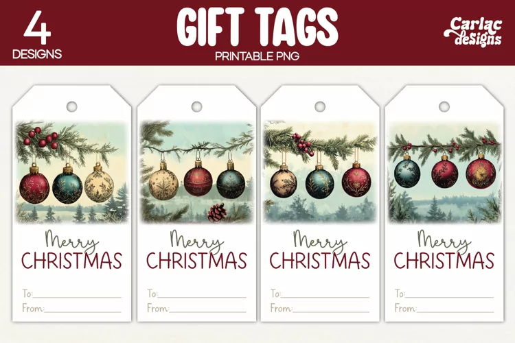 Christmas Gift Tags, Merry Christmas Printable Tags