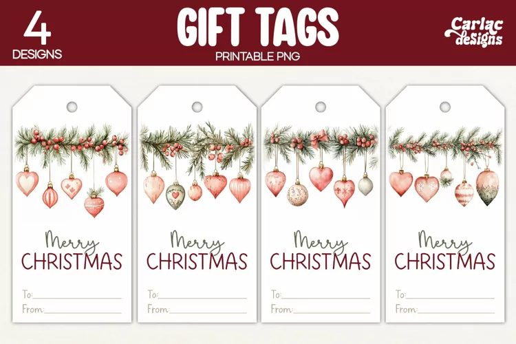 Christmas Gift Tags, Merry Christmas Printable Tags