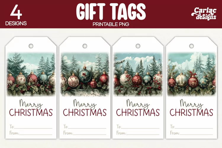 Christmas Gift Tags, Merry Christmas Printable Tags