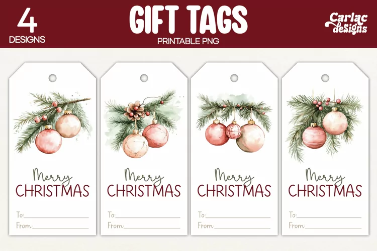 Christmas Gift Tags, Merry Christmas Printable Tags