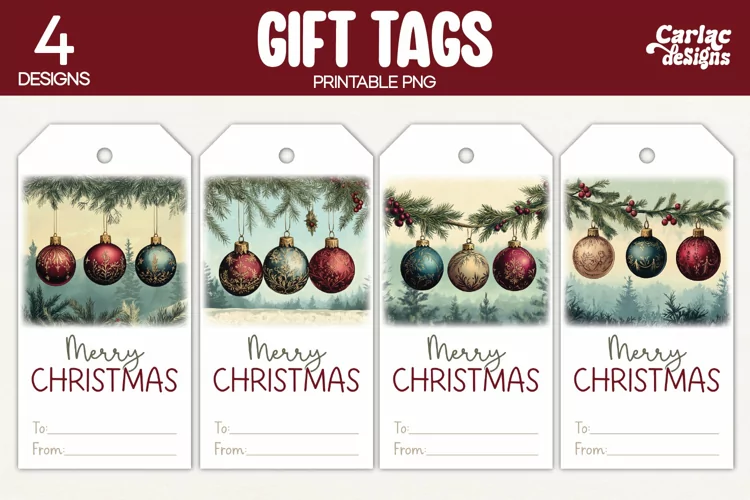 Christmas Gift Tags, Merry Christmas Printable Tags