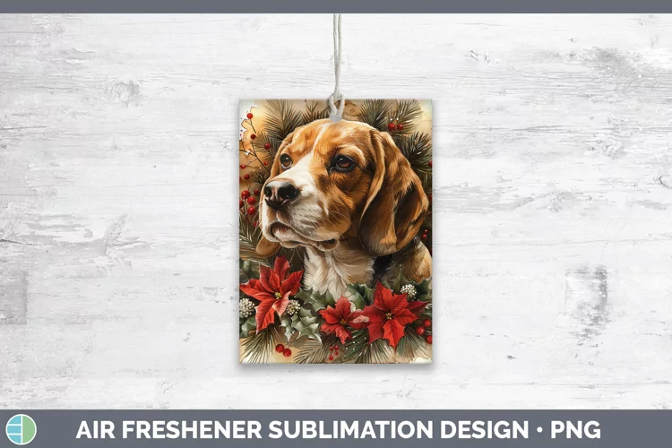 Christmas Beagle Air Freshener Sublimation Car Freshener Des